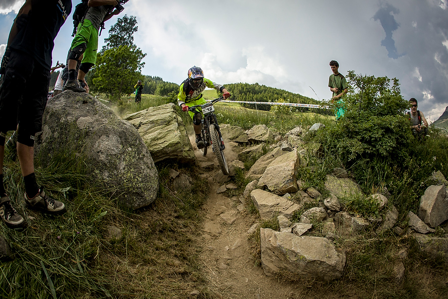 at the third round of the Enduro World Series, Les 2 Alps, France