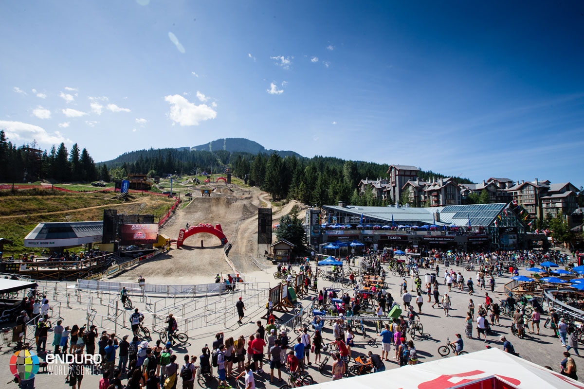 The finish area in the centre of town. EWS 6 2014 Whistler. Photo by Matt Wragg